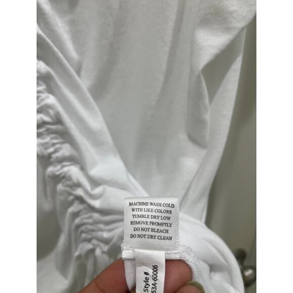 NWT Bobi Los Angeles Essentials Ruched Front Top - White Sz XS - Picture 4 of 5